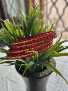 Elegant Red & Gold Bangles