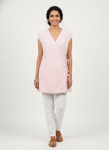 Tibetan Style Pink Wrap Top