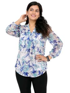 Beautiful Floral Blouse Top Flower Printed