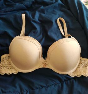 Padded Lace Trim Bra