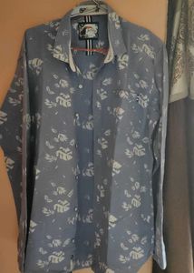 Men's Blue Floral Print Shirt