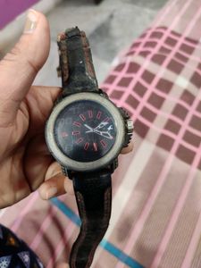 Fastrack Black & Red Accented Watch