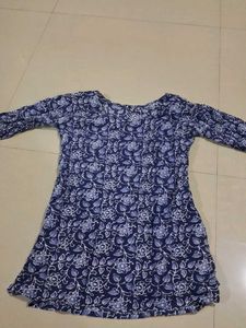 Blue Floral Print Kurta