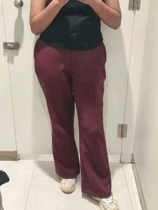Maroon Flare trousers
