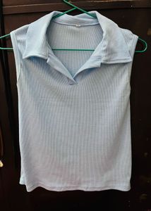 Sleeveless Polo Top