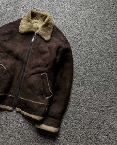 Vintage Look Suede &amp; Sherpa Jacket