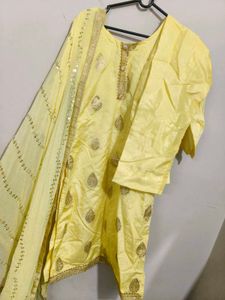Elegant Yellow Kurta Set with Dupatta