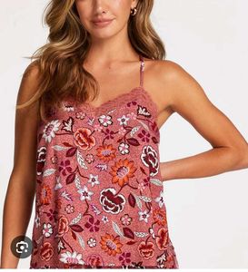 Floral Lace Trim Cami Pajama Top