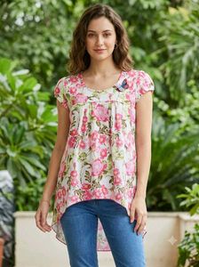 Floral Print Tunic Top