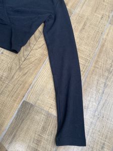 Deep Neck Charcoal Black Top