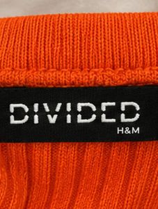 H&amp;M Divided Orange Ribbed Knit Crop Top
