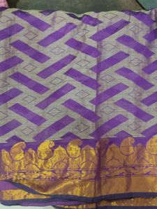 Elegant Purple & Gold Saree