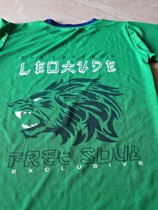 Green Long Sleeve T-Shirt with Lion Logo