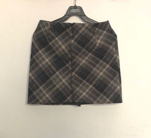 Korean Plaid Wool Like Mini Skirt