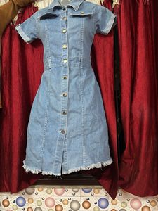 Denim Button-Up Dress