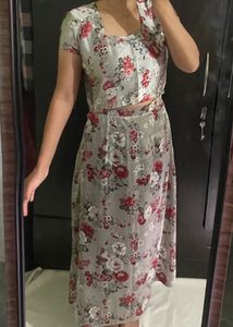 Floral Print Ethnic Gown
