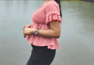 Smocked Peplum Top