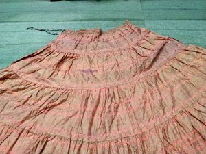 Peach Tiered Ethnic Skirt