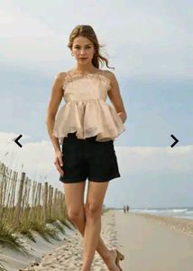 Cream Textured Sheer top 💖