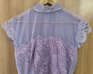 💜✨ Enchanting Lilac High-Neck Maxi Dress