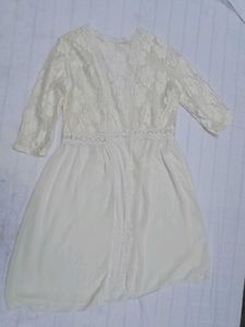 Ivory Lace & Cotton Dress