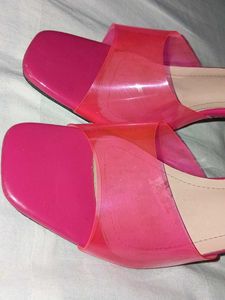 Hot Pink Transparent Heels