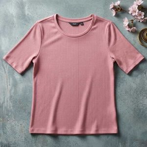 Ribbed Pink T-Shirt