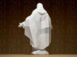 Geometric Jesus Statue white 3d printed