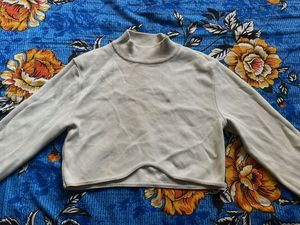 Cropped Mock Neck Sweater