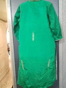 Green embroidered kurta