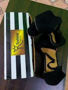 Stylish Black Suede Strappy Heels