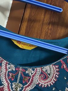 Teal Kurta with Embroidery