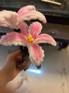 Handmade Pink Pipe Cleaner Flowers