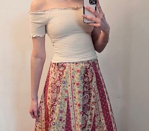 Khaki Smoked Frill Top