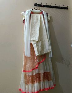 Full Netted Designer Anarkali Kurta With Bottom