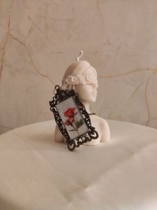 Real Antique Rose Floral Necklace Pendant