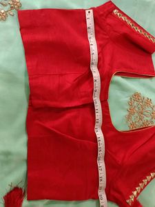 Elegant Red saree with Embellishments
