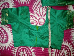 Emerald Green &amp; Gold Sari