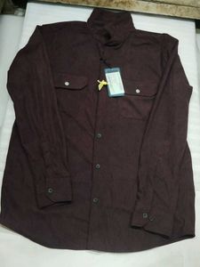 Paul street Men's Maroon Button-Up Shirt