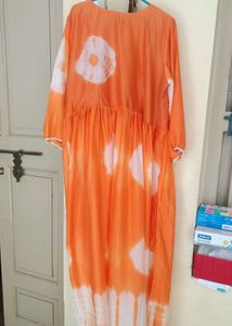 Vibrant Orange Tie-Dye Kurta