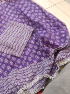 Purple Block Print Kurta Set