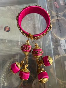 Vibrant Pink Silk Thread Bangle