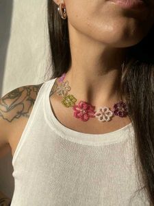 pink beaded necklaces