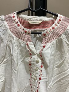 White Embroidered Top