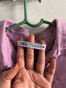 Zara Chic Puff Sleeve Button-Up Top