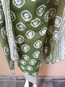 Green Printed Kurta Set with Dupatta