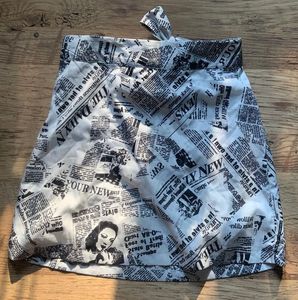 Unique Newspaper Print Skirt