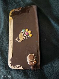 Elegant Peacock Embellished Wallet