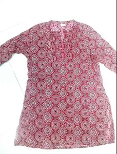 Traditional Red Paisley Print Kurta