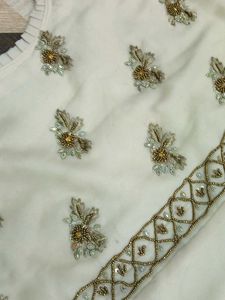 Elegant Cream Ethnic Gown